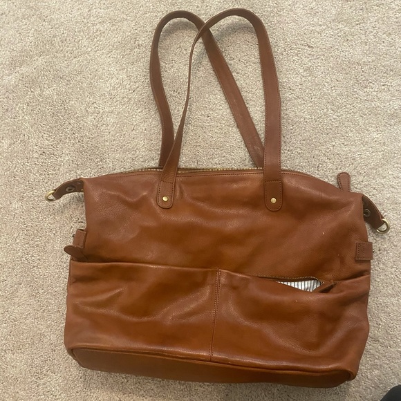 Never used leather diaper bag